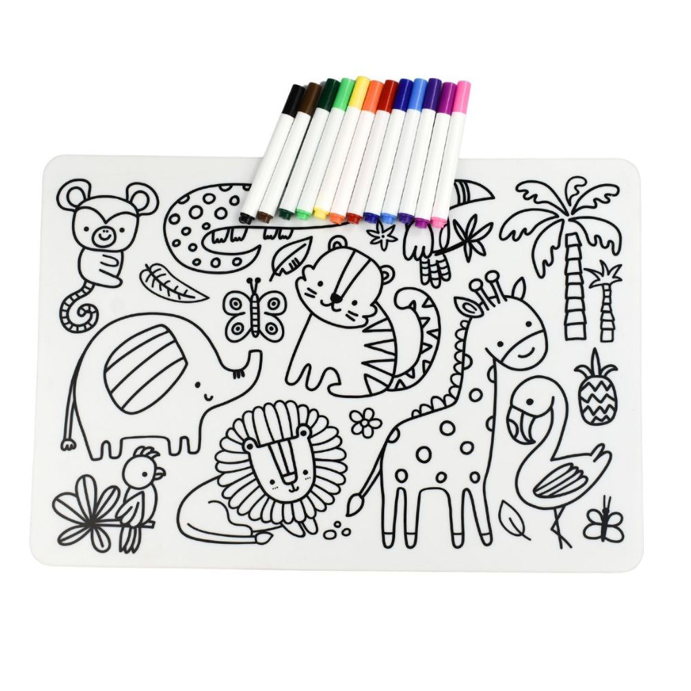 Reusable Silicone Drawing Mat-Jungle Animal