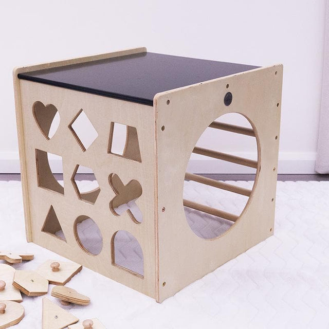 Shape Sorter Black Board Cube