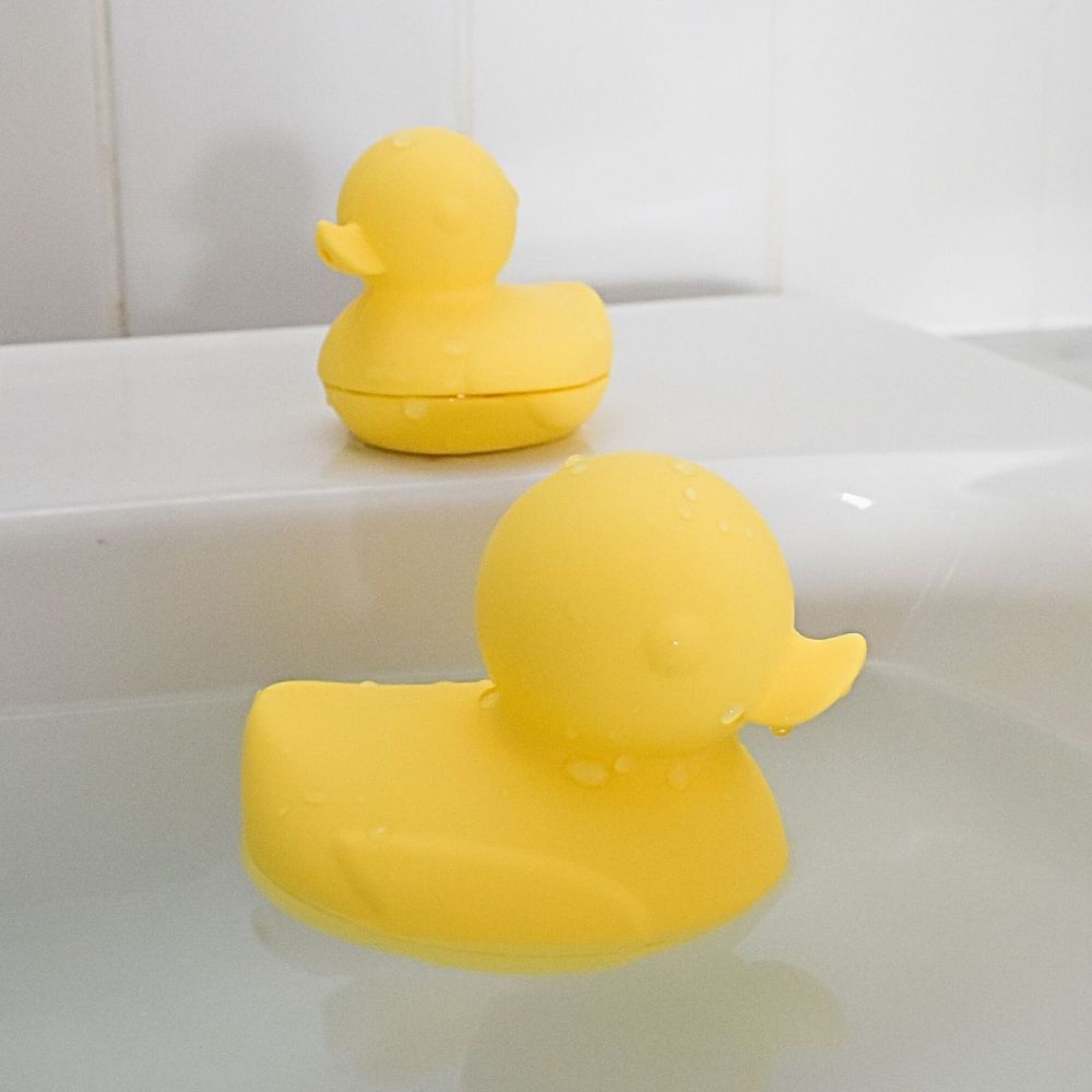 Silicone Bath Ducks 2pcs Yellow Set