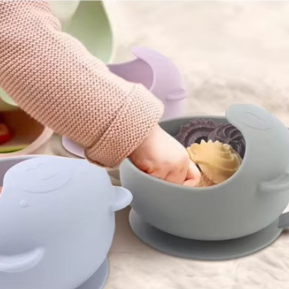 Silicone Bear Bowl Storm Grey