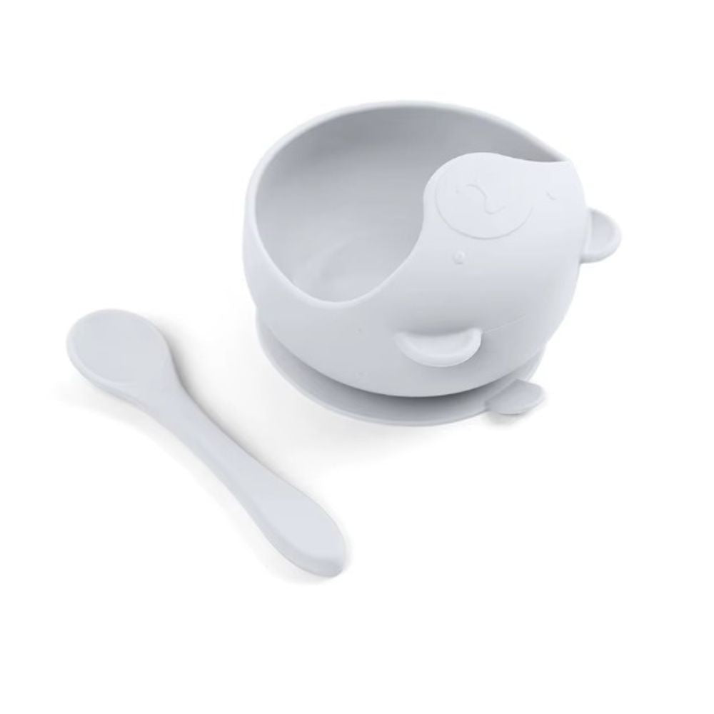 Silicone Bear Bowl Storm Grey