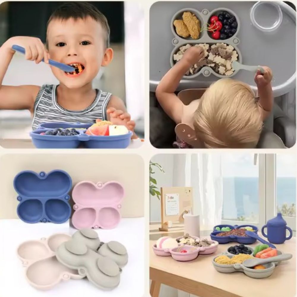 Silicone Butterfly Plate - Storm Grey