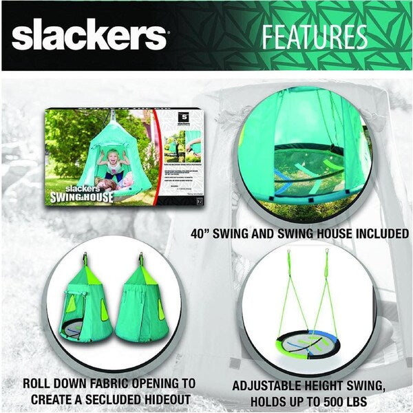 Slackers - Teal Swing House with 40" Swing - Tree