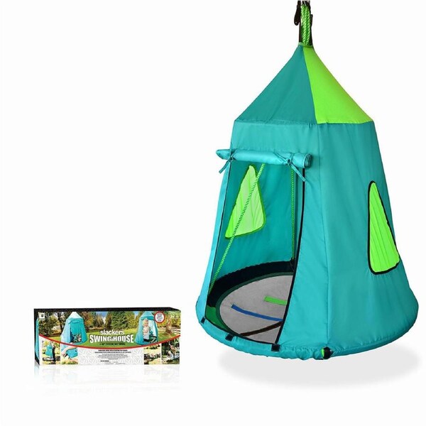 Slackers - Teal Swing House with 40" Swing - Tree