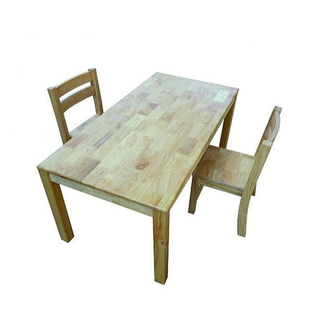 Solid Rectangular Table with 2 Stacking Chairs