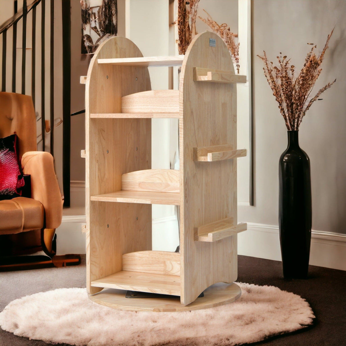 Spin and Read Bookshelf - Solid Wood