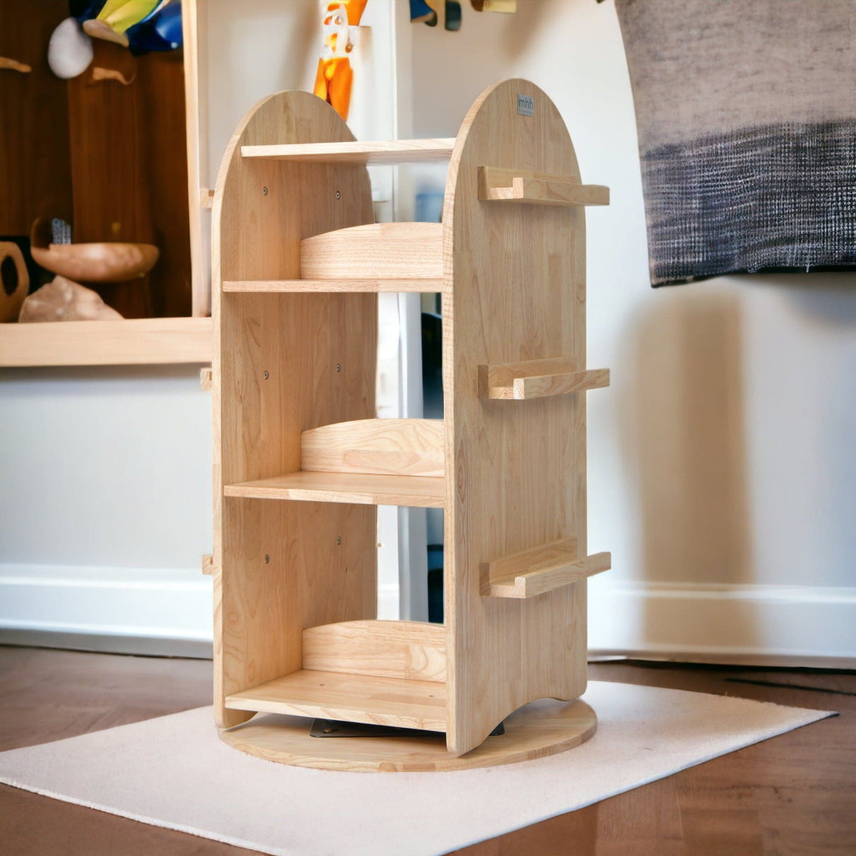 Spin and Read Bookshelf - Solid Wood