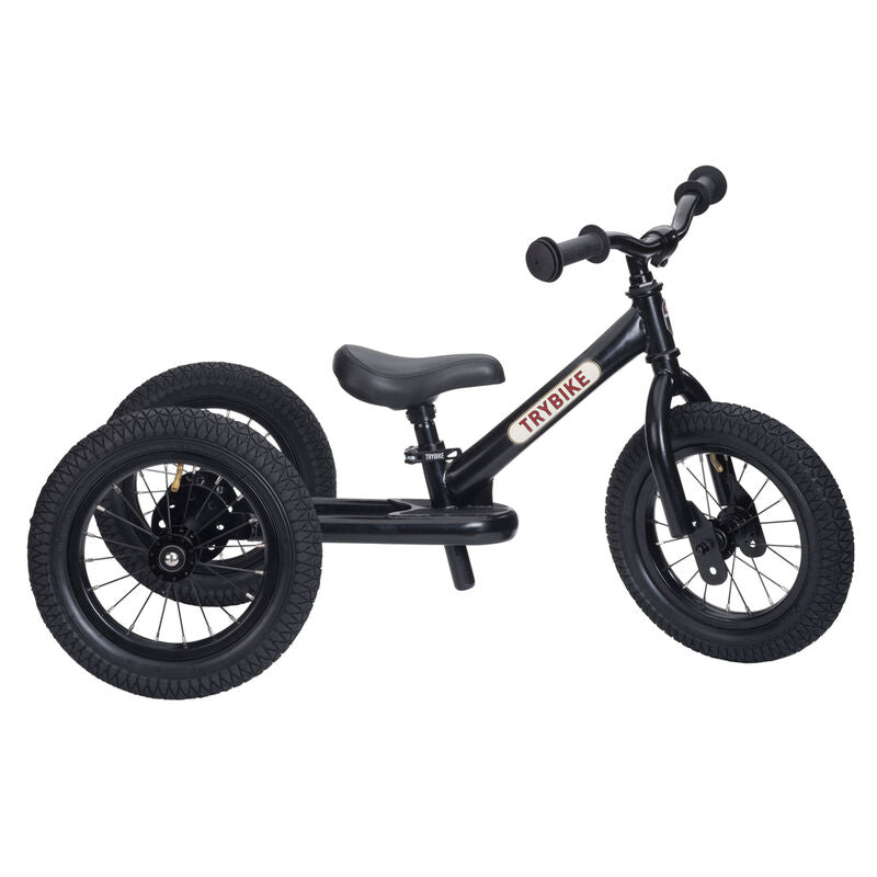 Matte Black Steel Trybike with Black Seat & Grips