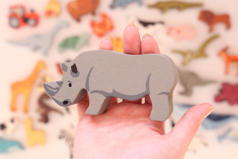 Rhino Wooden Animal