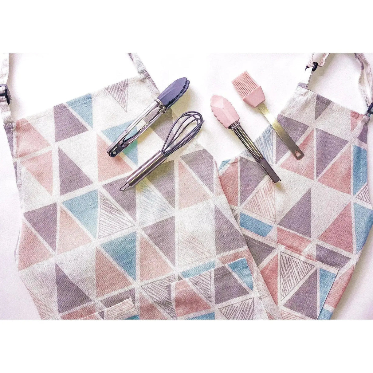 Triangle Patterned Toddler Apron for Baking