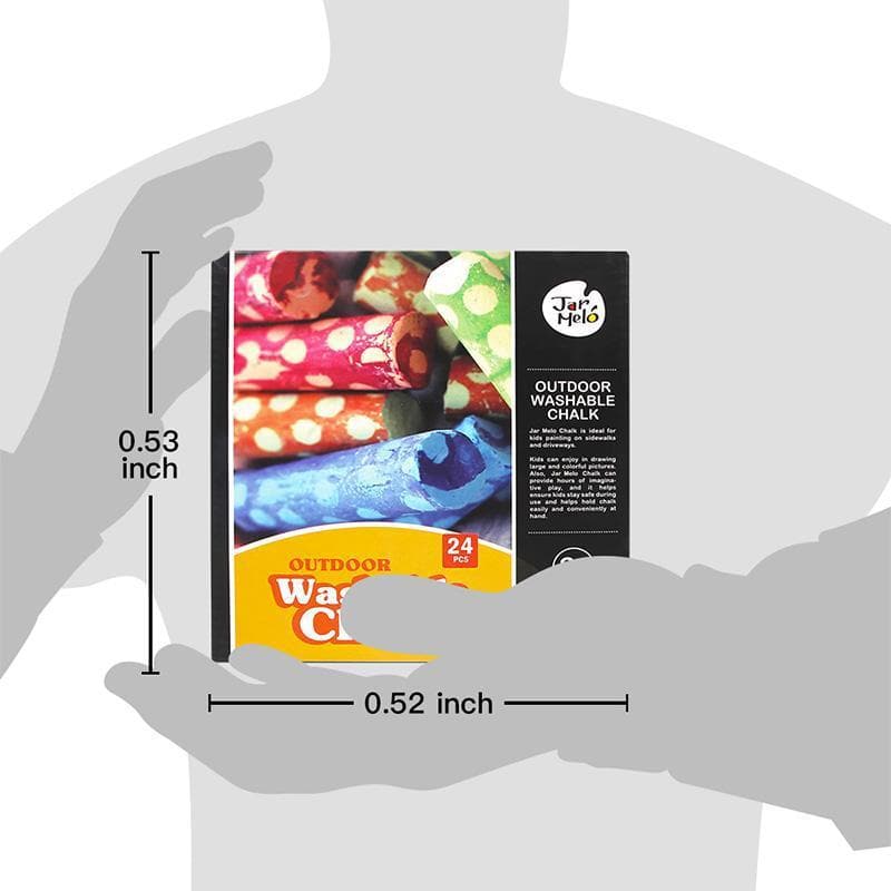 Washable Sidewalk Chalk - 24 Colours Kit with 2 Holders