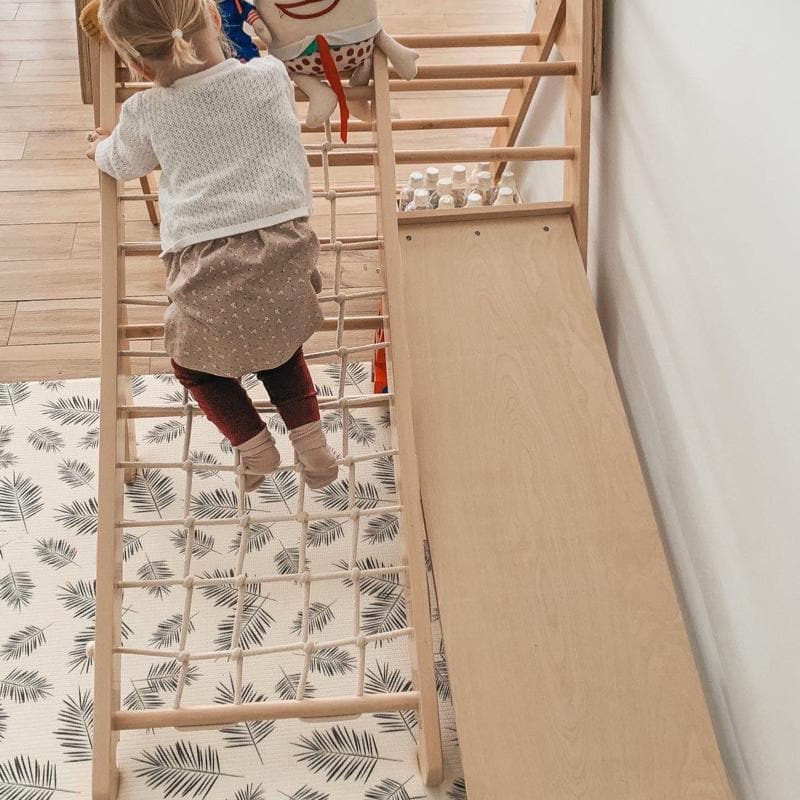 Wooden Climber and Slide Set