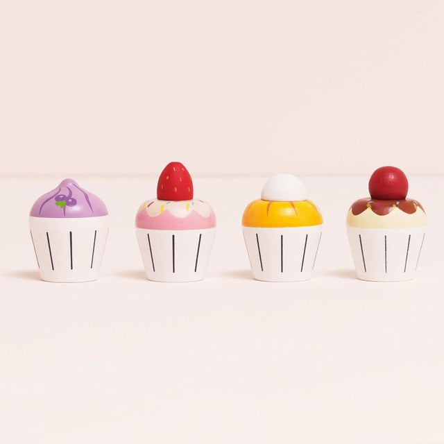 Wooden Cupcake Play Food Set - 4 Piece