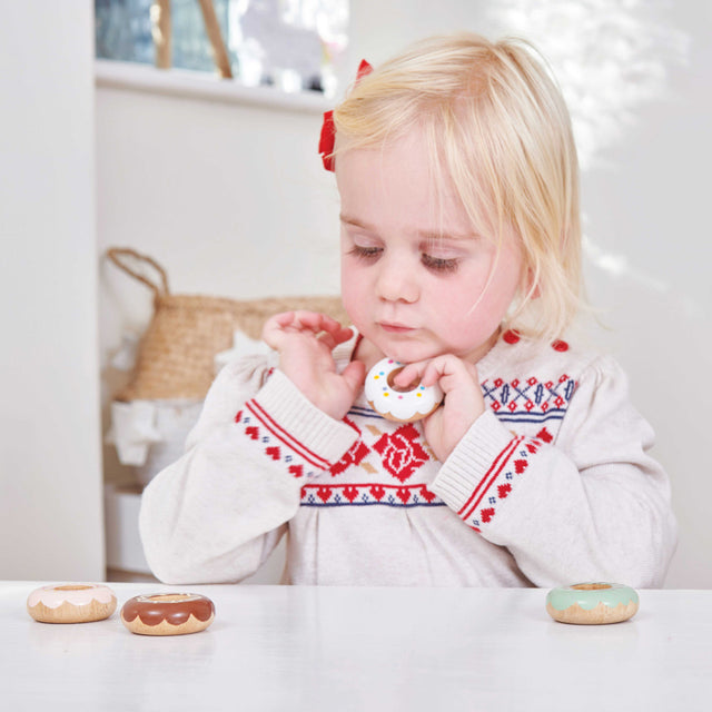 Wooden Doughnut Play Food Set - 4 Piece