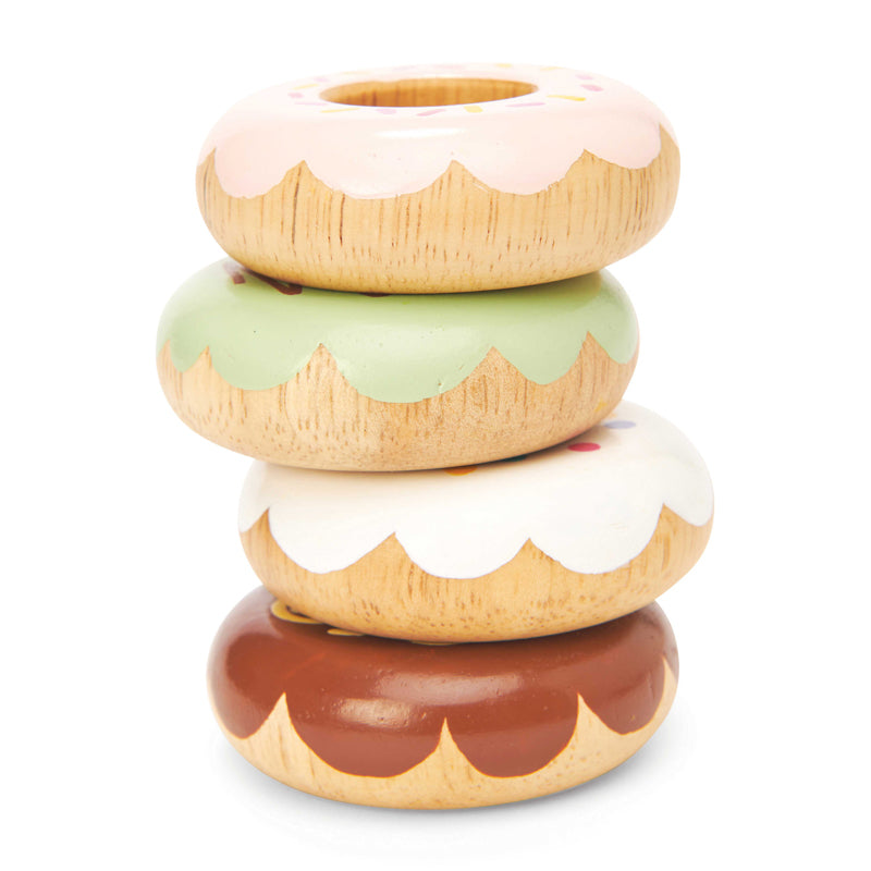 Wooden Doughnut Play Food Set - 4 Piece