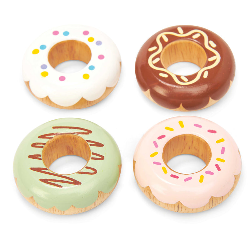 Wooden Doughnut Play Food Set - 4 Piece