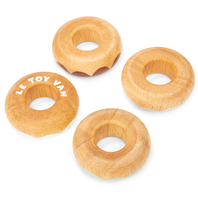 Wooden Doughnut Play Food Set - 4 Piece