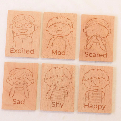 Wooden Emotion Recognition Memory Game