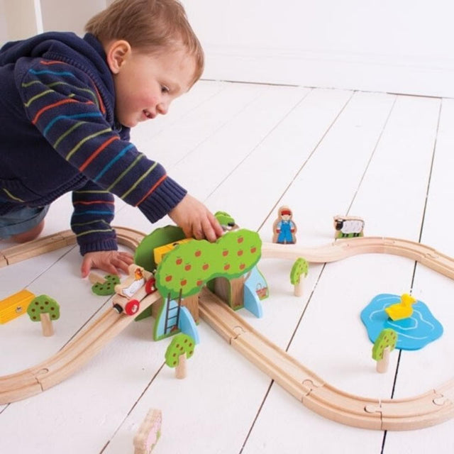 Wooden Farm Train Set