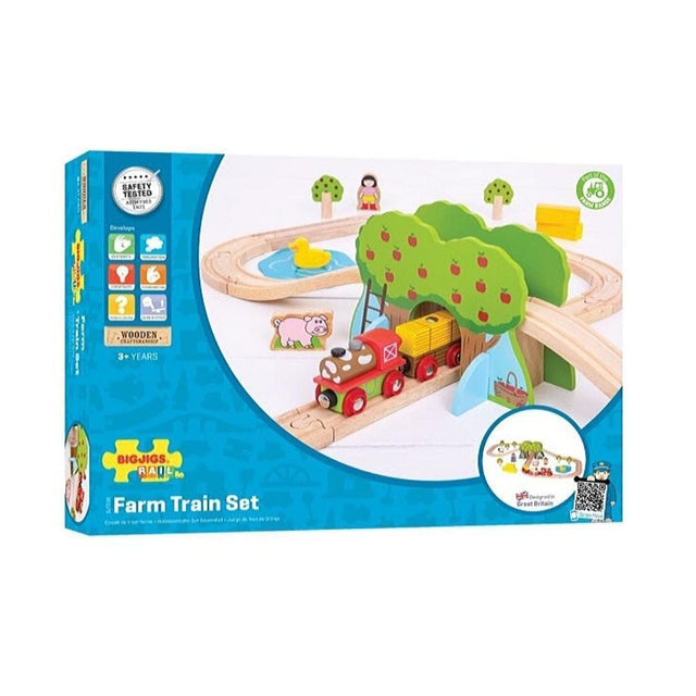 Wooden Farm Train Set