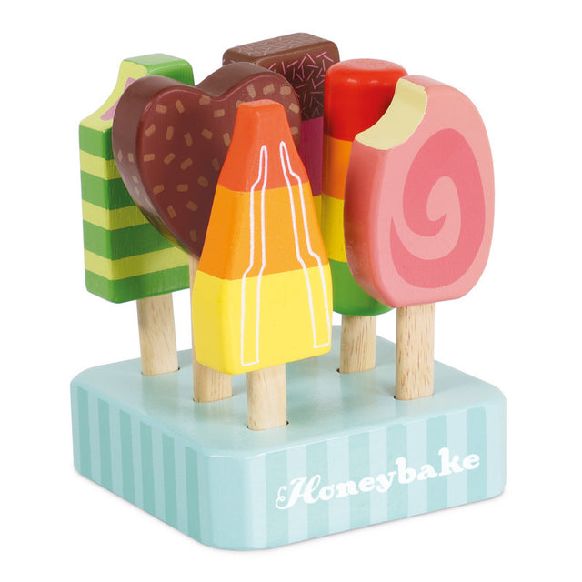 Wooden Ice Lollies Popsicles - 7 Piece