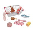 Wooden Meat & Fish Playset With Metal Basket