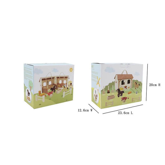 Wooden Portable Horse Stable Playset