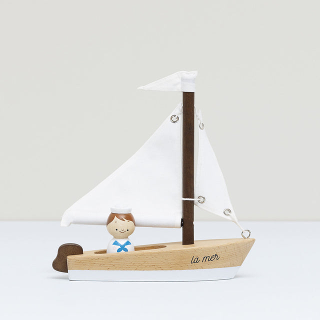 Wooden Sailing Boat & Captain
