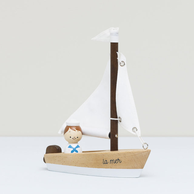 Wooden Sailing Boat & Captain