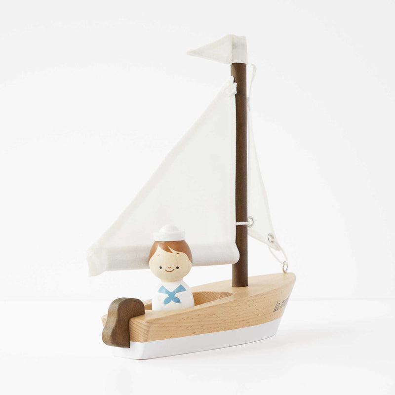 Wooden Sailing Boat & Captain