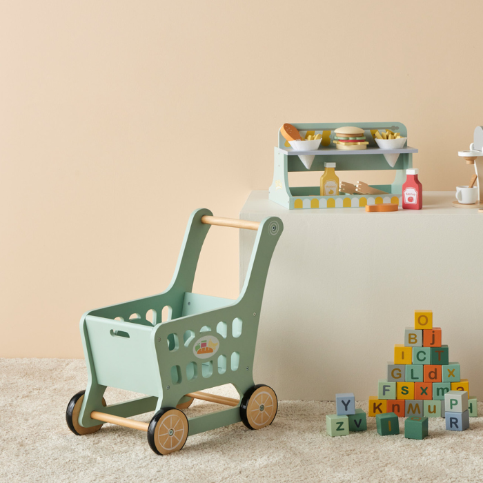 Wooden Shopping Trolley