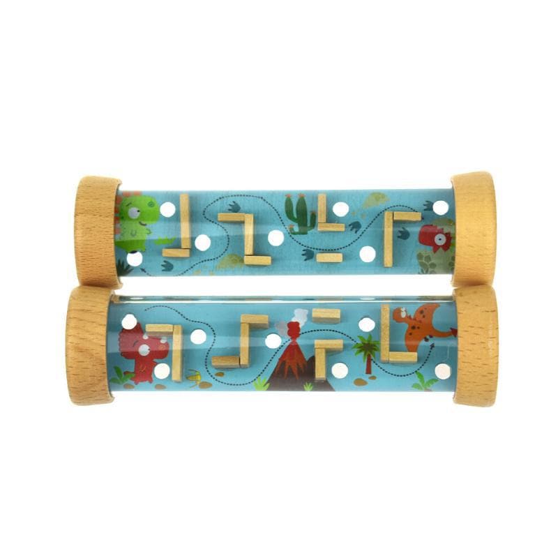 Wooden Unicorn and Dinosaur Labyrinth in Tube