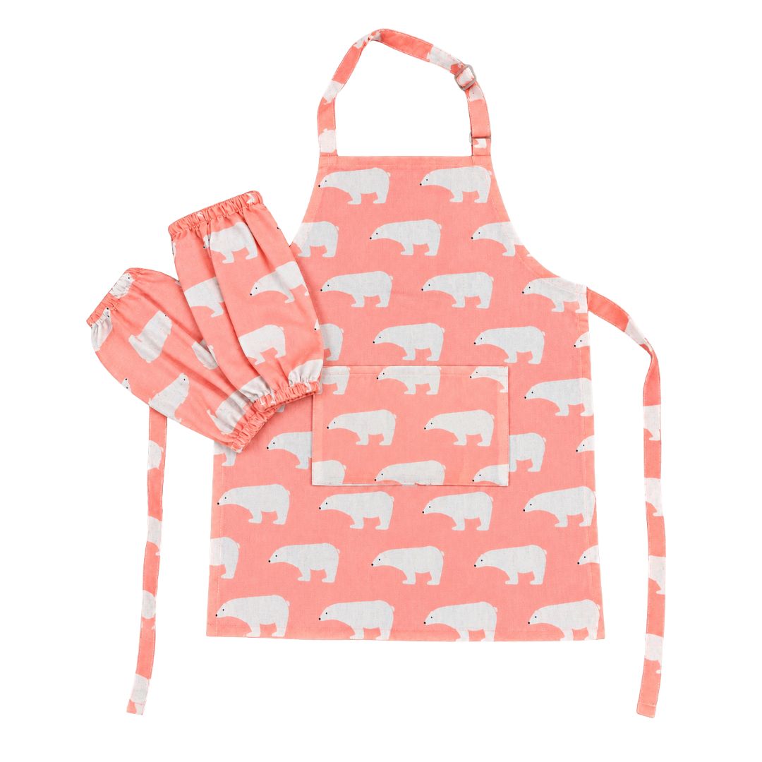 Pink Polar Bear Apron Set - Small