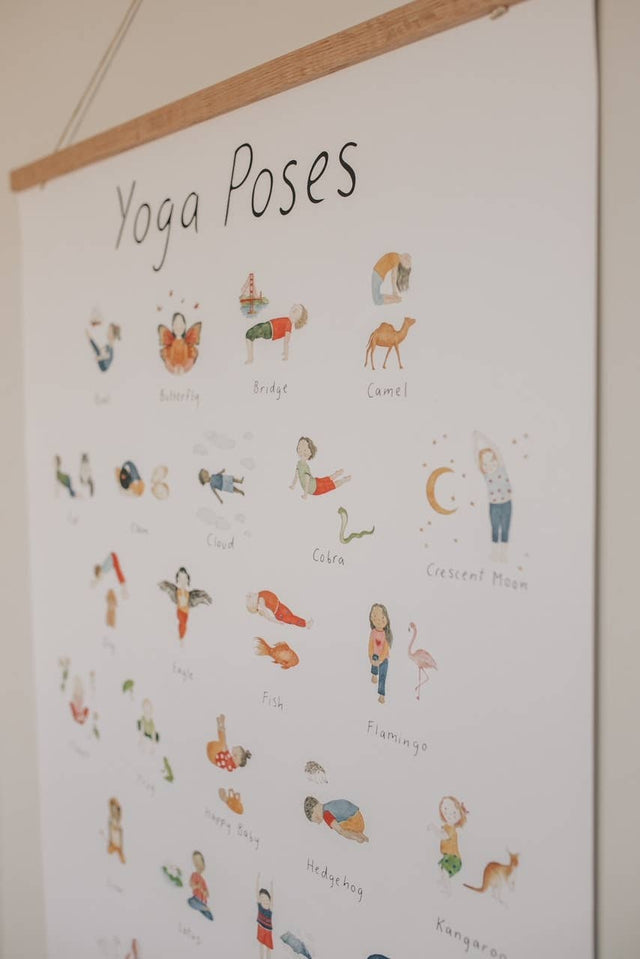 Yoga Poses Poster for Kids – Mindfulness Wall Print