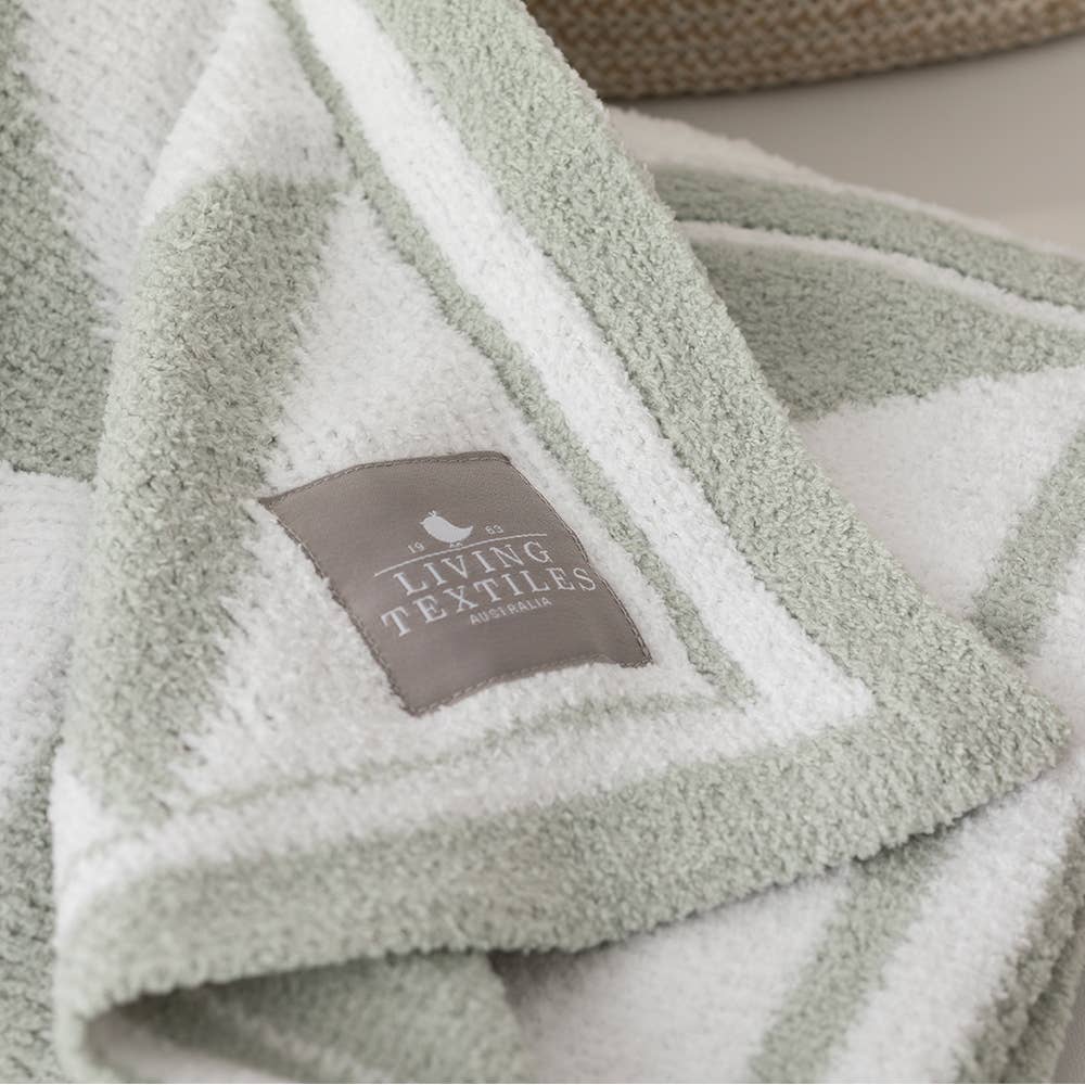 Chenille Blanket - Sage Triangle