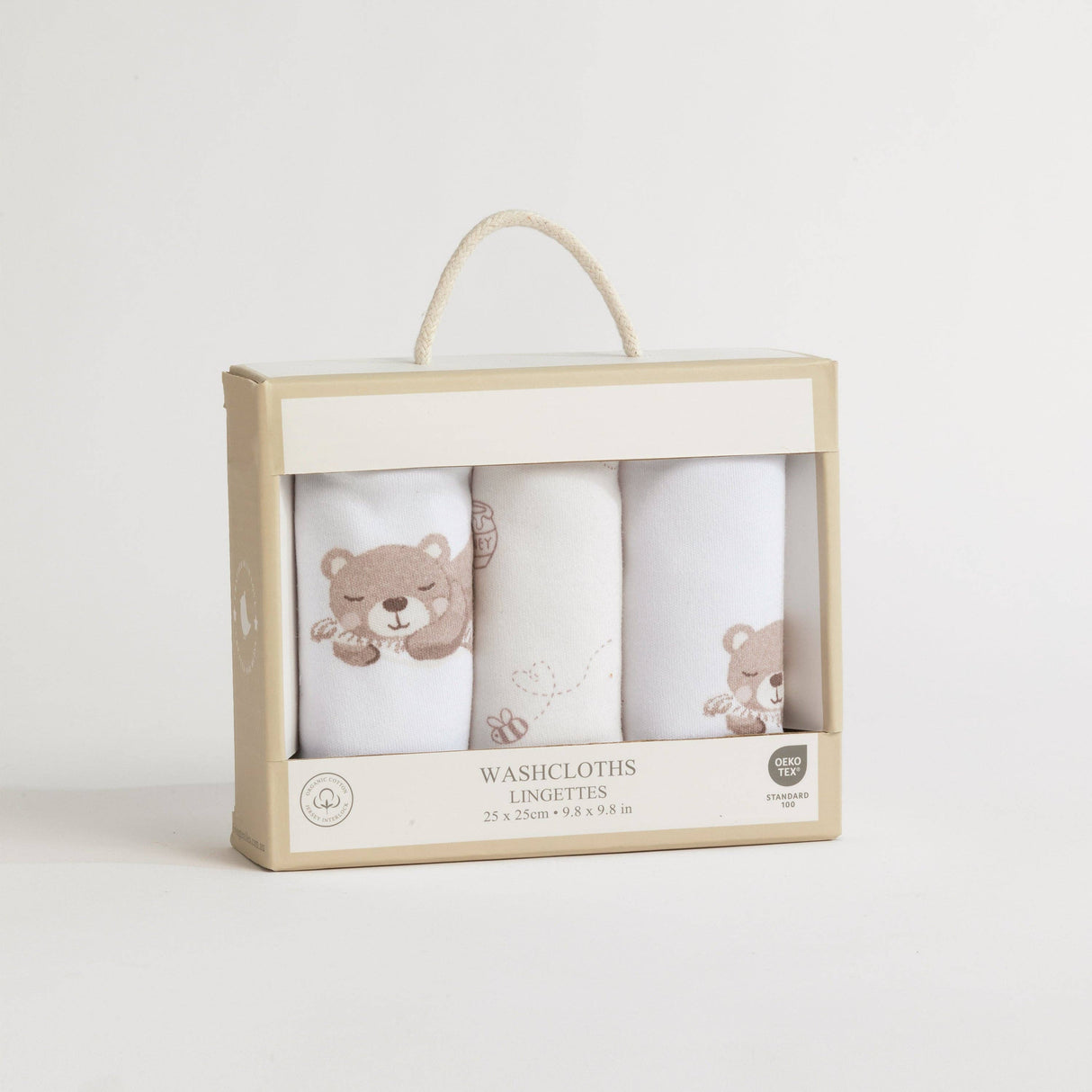3 Pack Washcloths - Cuddly Bear