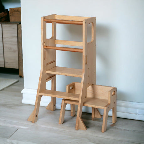 Solid Wood Learning Tower & Step Stool - Little Risers-My Happy Helpers Pty Ltd