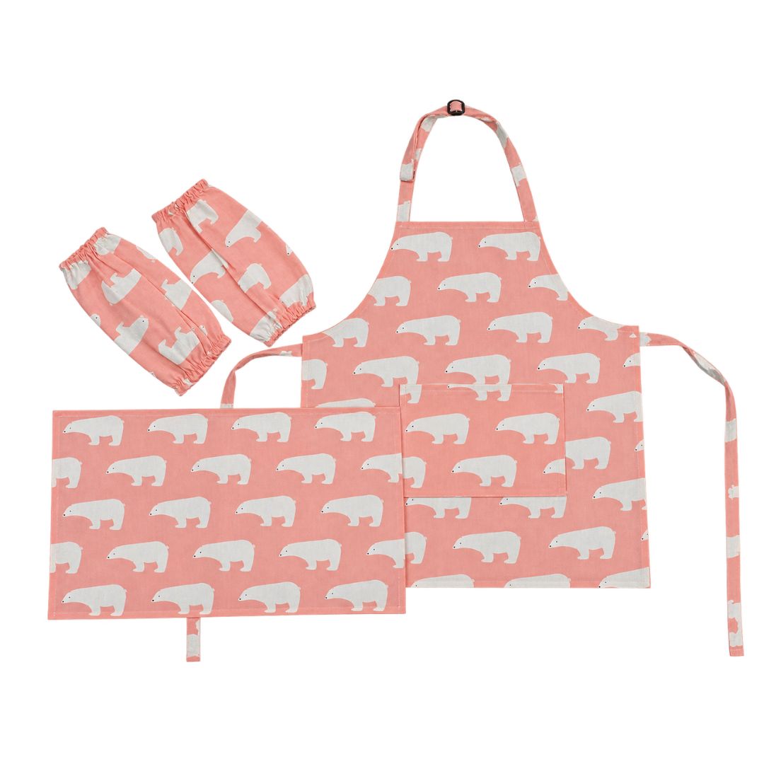 Pink Polar Bear Apron Set - Small
