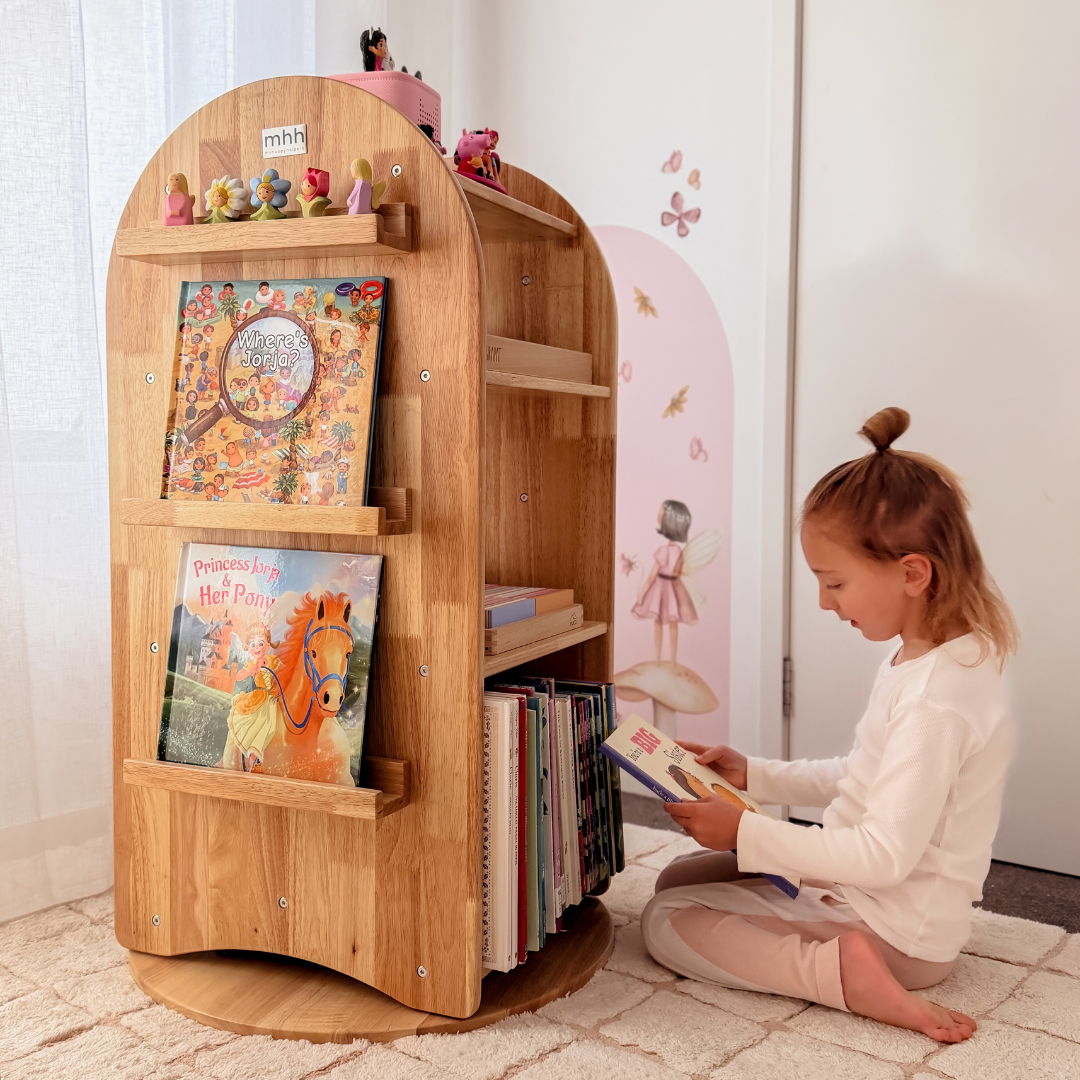 Spin and Read Bookshelf - Solid Wood