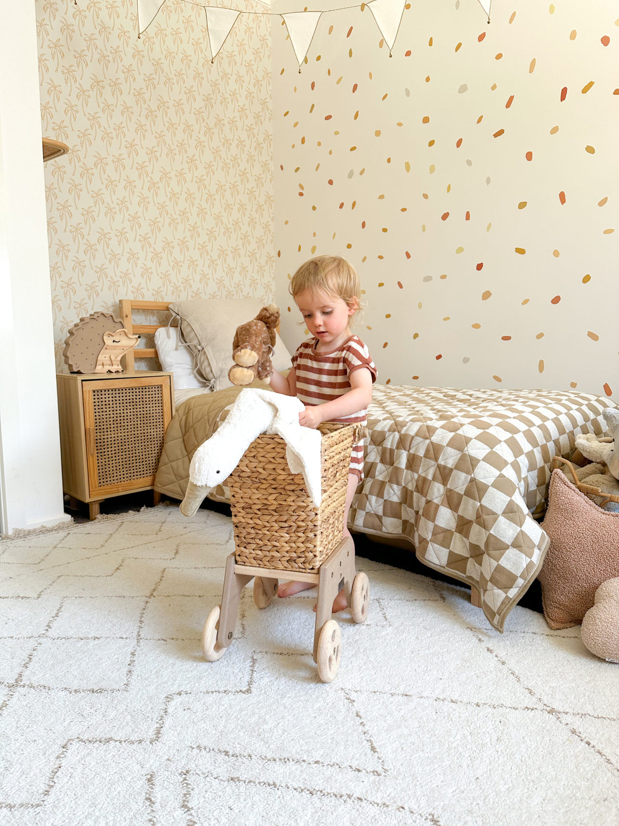 Wicker Shopping Trolley