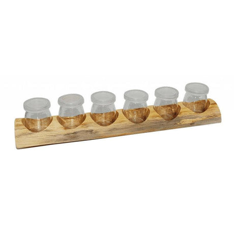 Wooden Paint Pot Holder with jars