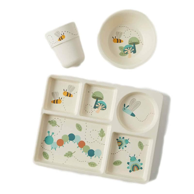 Little Critters Blue Bamboo Divider Dining 3pc Set