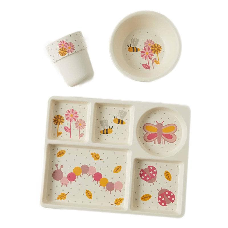 Little Critters Pink Bamboo Divider Dining 3pc Set