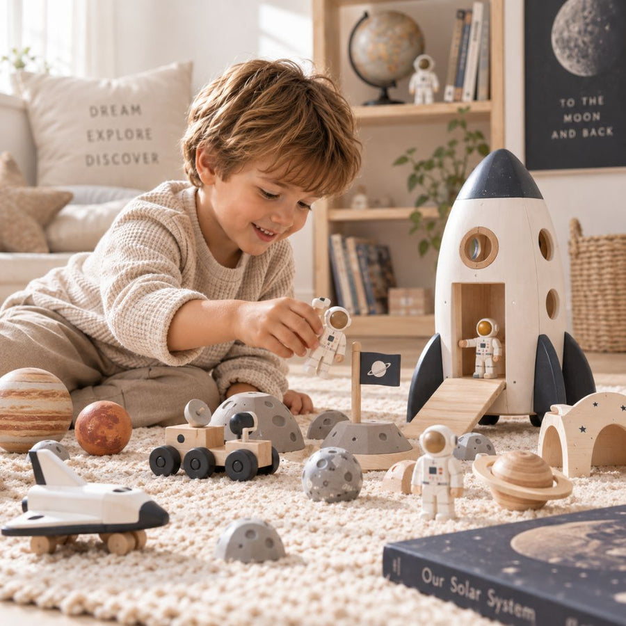 Space Toys & Rocket Toys shown in a playroom setting