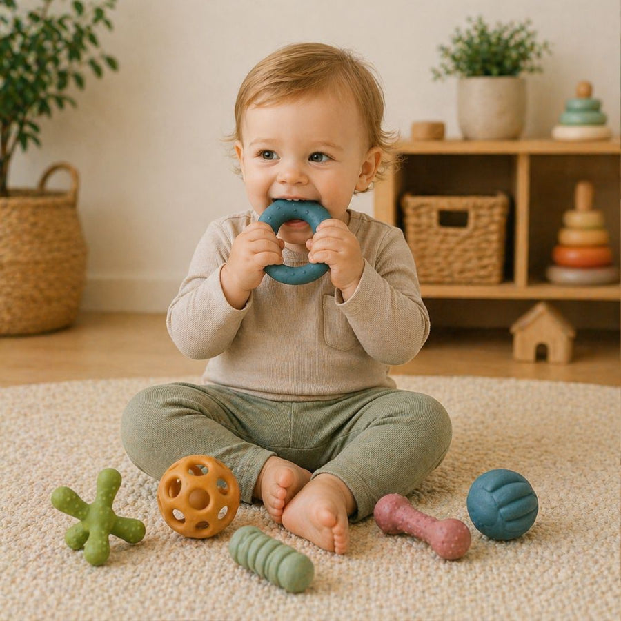 Sensory Chew Toys shown in use