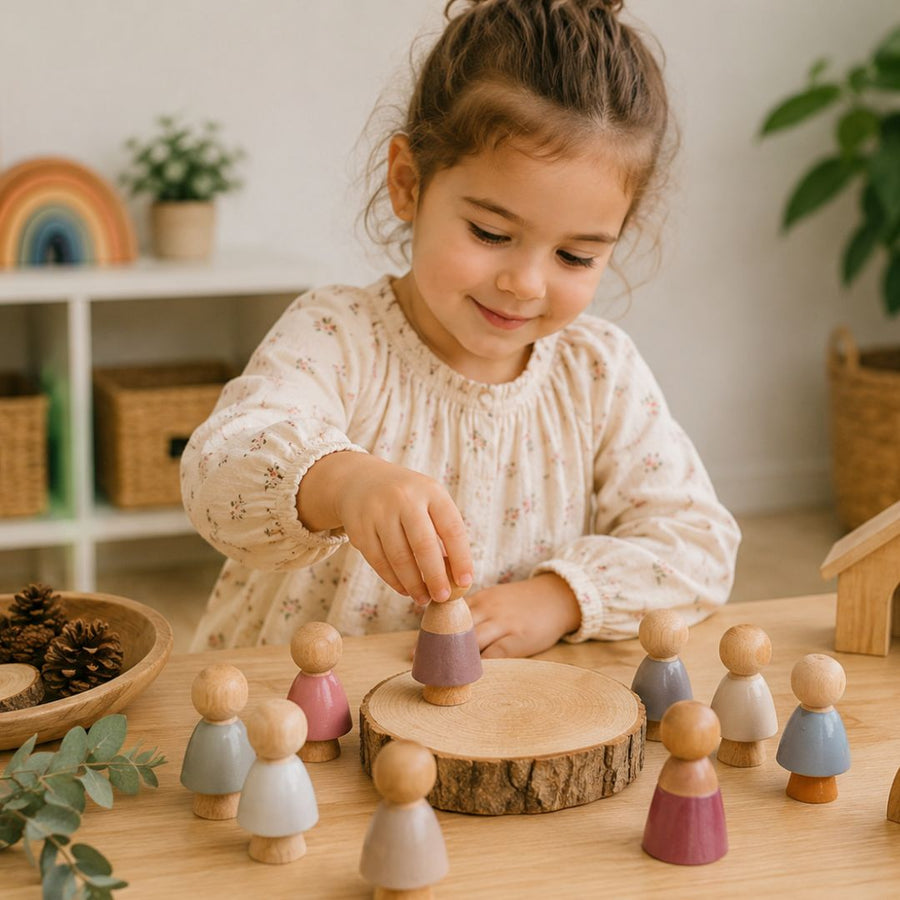 Peg People shown in a playroom setting
