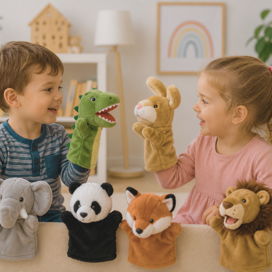 Puppet Toys set out ready for play