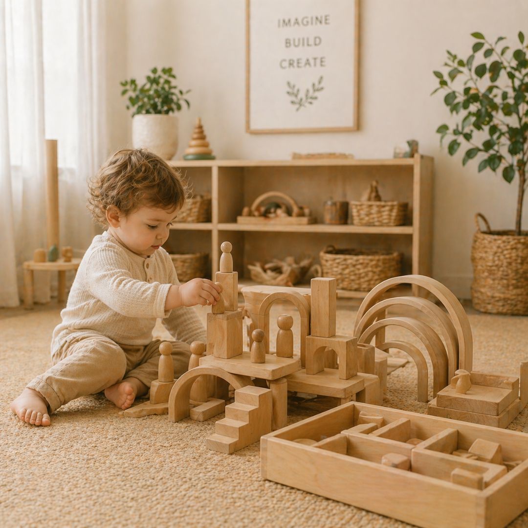Open Ended Toys shown in a playroom setting