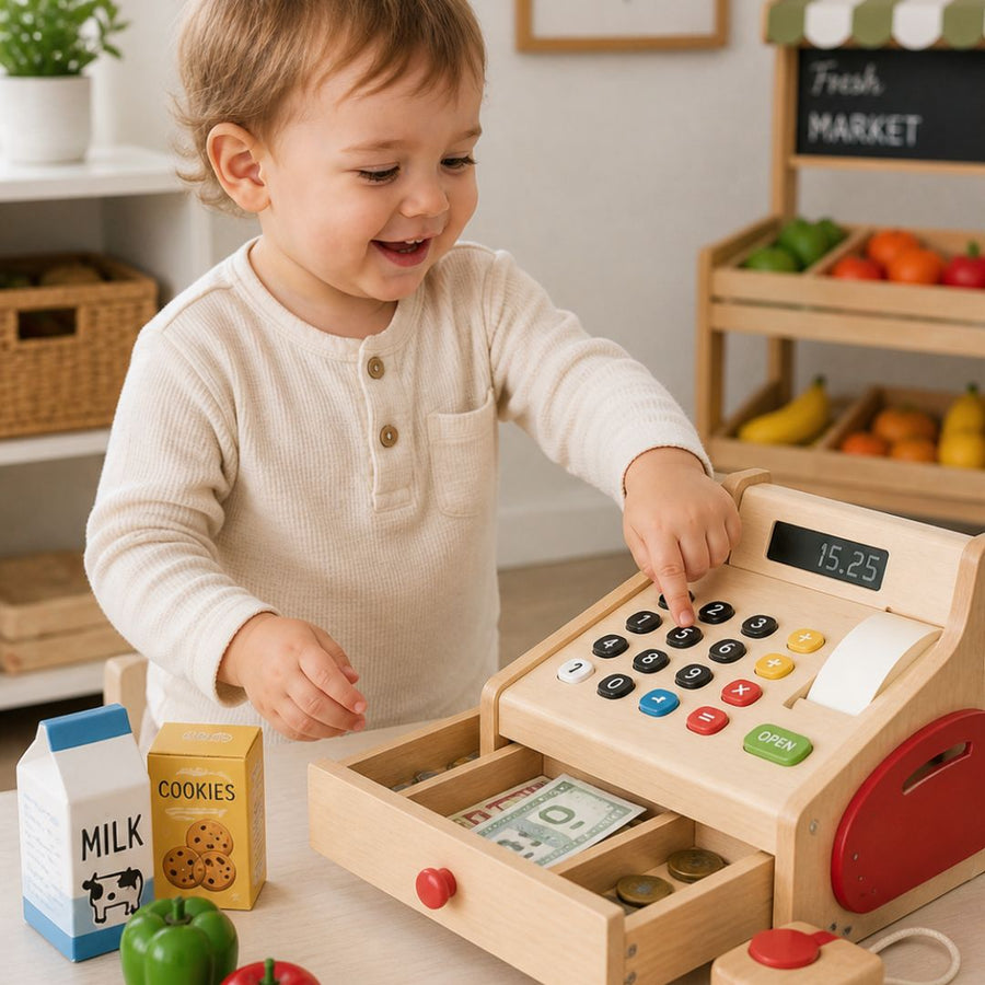 Cash Register Toys shown in a playroom setting