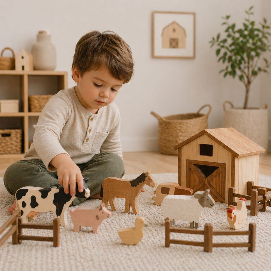 Farm Animals Sets set out ready for play